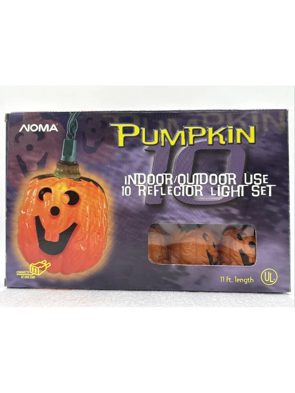 2 - Noma Blow Mold Pumpkin Lantern String Lights Indoor/outdoor Superbright Sets